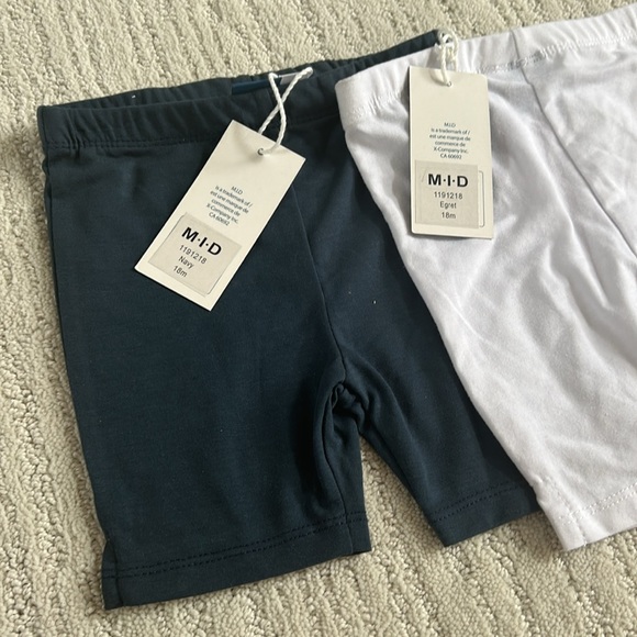 NWT 18 month baby girl shorts. Navy white M.I.D BRAND - Picture 2 of 3